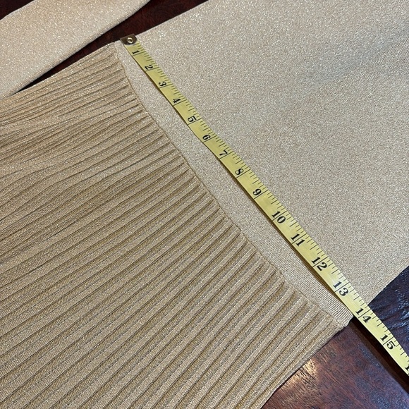 Ralph Lauren Collection Lurex Knit Pleated Midi Dress Metallic Gold Medium - Picture 14 of 15